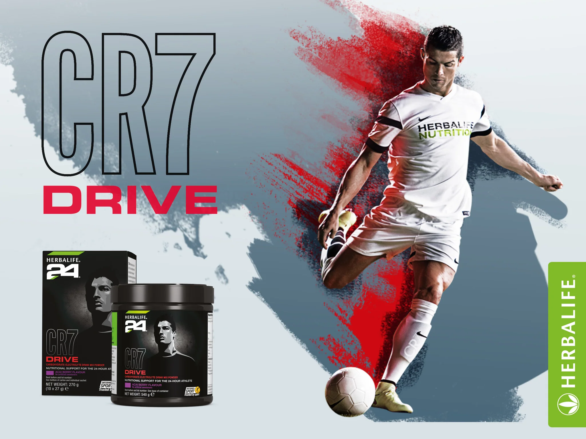 Demonstração do produto CR7 Drive Herbalife em ação