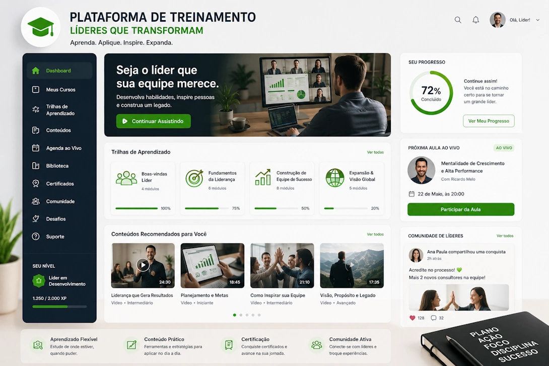 Plataforma de treinamento online para líderes