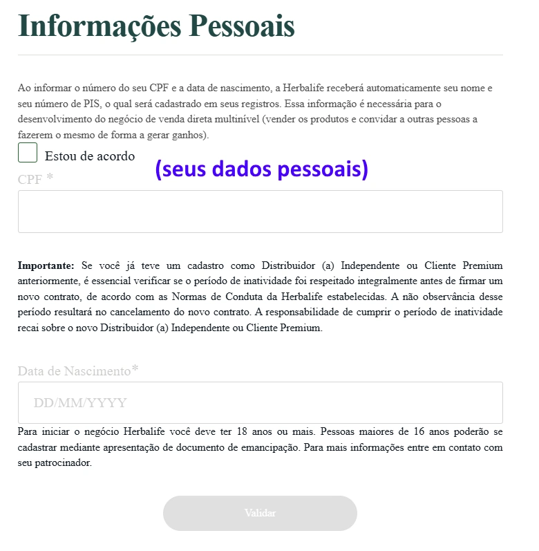 Dados pessoais